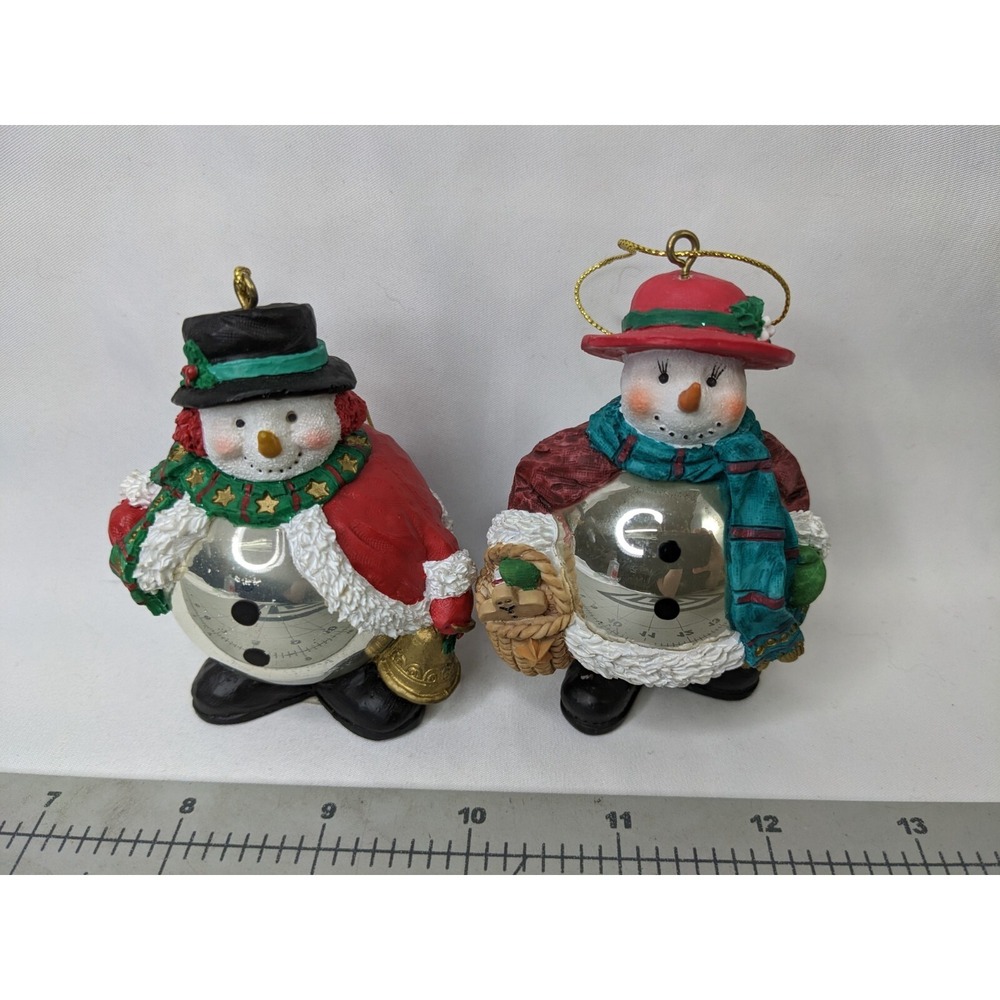 Carlton Cards Snowman Man Woman Ornament Lot‎ 3.5 Inch